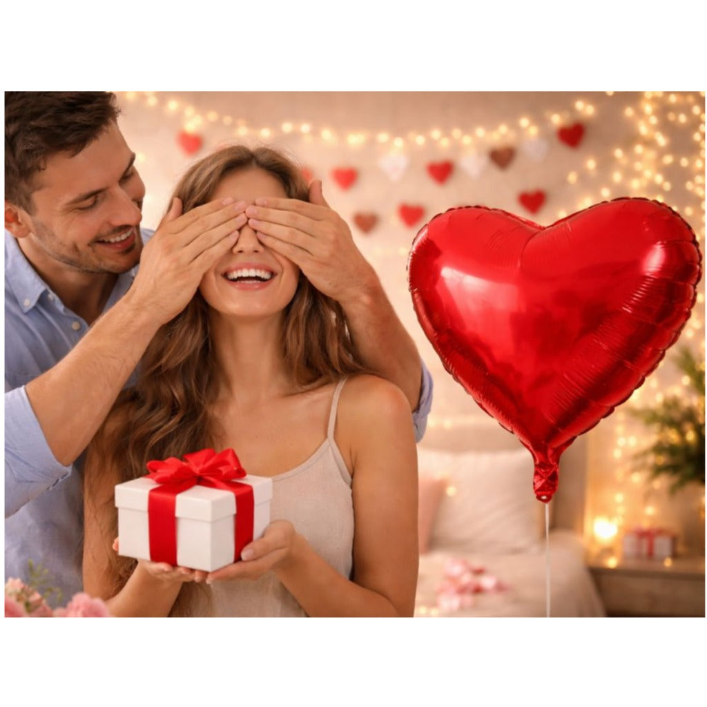 Roter Herzballon aus Folie 34x45 cm – Folienballon für Valentinstag Hochzeit Geburtstag Party Deko – Bild 4