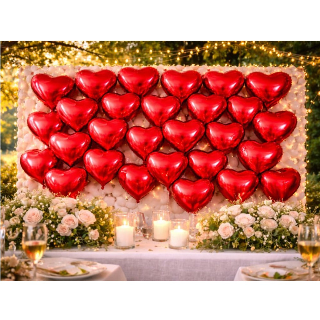 Roter Herzballon aus Folie 34x45 cm – Folienballon für Valentinstag Hochzeit Geburtstag Party Deko – Bild 6