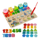 Kruzzel Holzsortierer Montessori 3-in-1 Aktivitätstafel 30 cm – Lernspielzeug mit Magnetlabyrinth für Kinder ab 3 Jahren