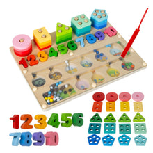 Holzsortierer Montessori 3-in-1 Aktivitätstafel 30 cm – Lernspielzeug für Kinder ab 3 Jahren