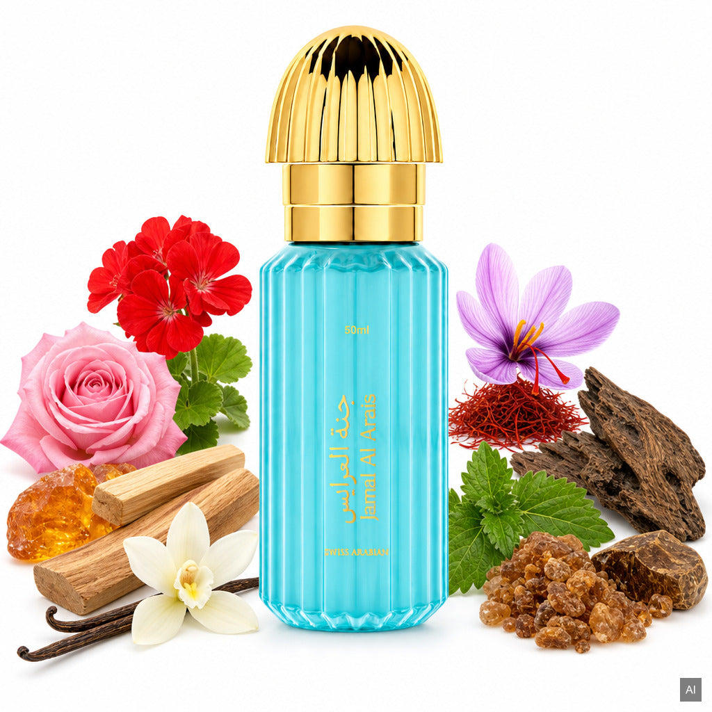 Swiss Arabian Jannat Al Arais Eau de Parfum 50 ml – orientalischer Unisex-Duft mit Oud, Rose und Amber – Duftnoten