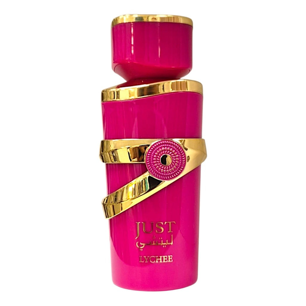 Fragrance World Just Lychee Eau de Parfum 100 ml – fruchtiger Damenduft mit Lychee, Rose und Vanille