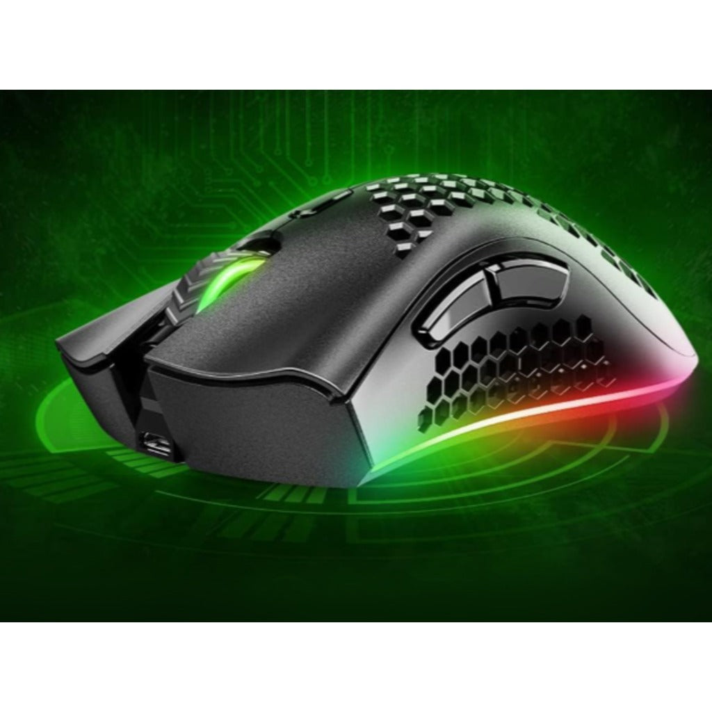 Kabellose RGB Gaming Maus 2.4 GHz schwarz – ergonomische Funkmaus für PC und Laptop mit RGB-Beleuchtung und perforiertem Desi – Bild 7