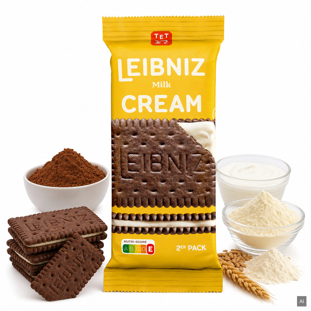 Leibniz Keks'n Cream Milk 2er 18g – Kakaodoppelkeks mit Milchcremefüllung, Portionspackung – Duftnoten