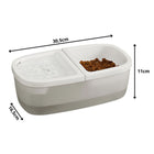Katzenbrunnen 2-in-1 mit Futternapf 2,5 L – automatische USB-Tränke für Katzen und kleine Hunde, Weiß/Grau – Bild 2