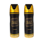 Lattafa Khamrah Deo Spray 200 ml – parfümiertes Unisex-Deodorant orientalisch gourmand mit Zimt, Vanille und Myrrhe