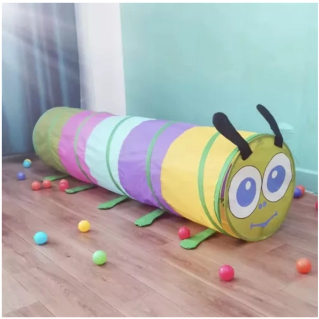 Kruzzel Kinder Klettertunnel Raupe 165 cm bunt – Pop-up Krabbeltunnel für Kinder ab 3 Jahren, 46x165 cm – Bild 7