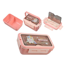 Kinder Lunchbox Set mit Trinkflasche & Besteck – Brotdose mit Fächern für Schule & Kindergarten