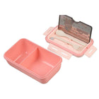 Kinder Lunchbox Set mit Trinkflasche 500 ml und Besteck – auslaufsichere Brotdose 1100 ml rosa für Schule und Kindergarten – Bild 3