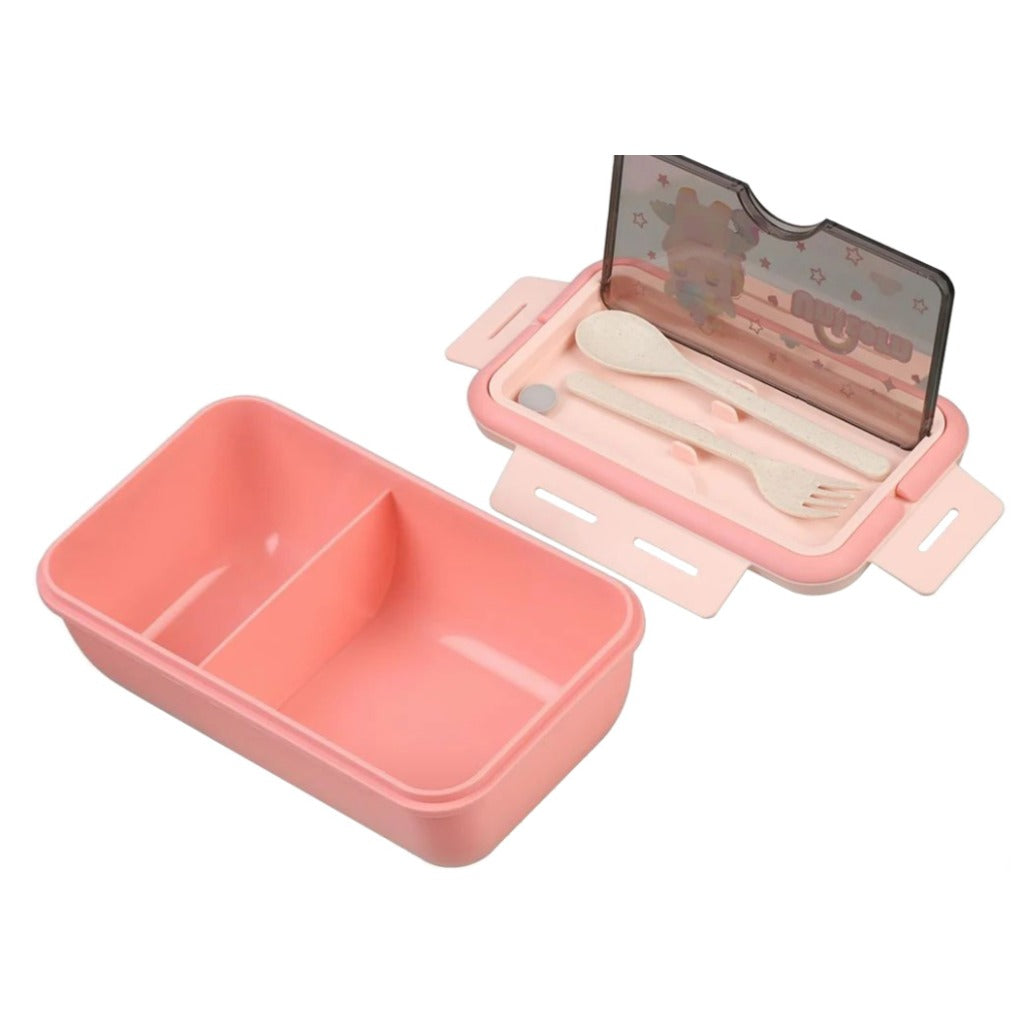 Kinder Lunchbox Set mit Trinkflasche 500 ml und Besteck – auslaufsichere Brotdose 1100 ml rosa für Schule und Kindergarten – Bild 3