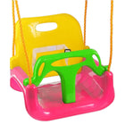 3-in-1 Kinderschaukel – Babyschaukel mit Rückenlehne & Sicherheitsbügel Rosa