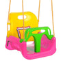 3-in-1 Kinderschaukel – Babyschaukel mit Rückenlehne & Sicherheitsbügel Rosa