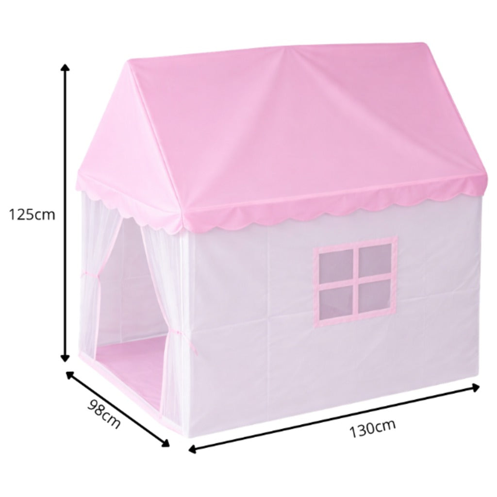 Kinderspielzelt Prinzessinnen-Schloss Rosa 130x98x125 cm – Spielhaus für Kinderzimmer und Garten, mit Vorhang und Fenstern – Bild 8