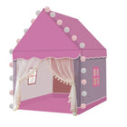 Kruzzel Kinderspielzelt Prinzessinnenhaus rosa faltbar 130x100x120 cm mit LED-Lichterkette für Mädchen Indoor Outdoor