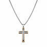 Kreuz Halskette Bicolor Edelstahl 52 cm – Herren Kette mit Kreuzanhänger Silber & Gold