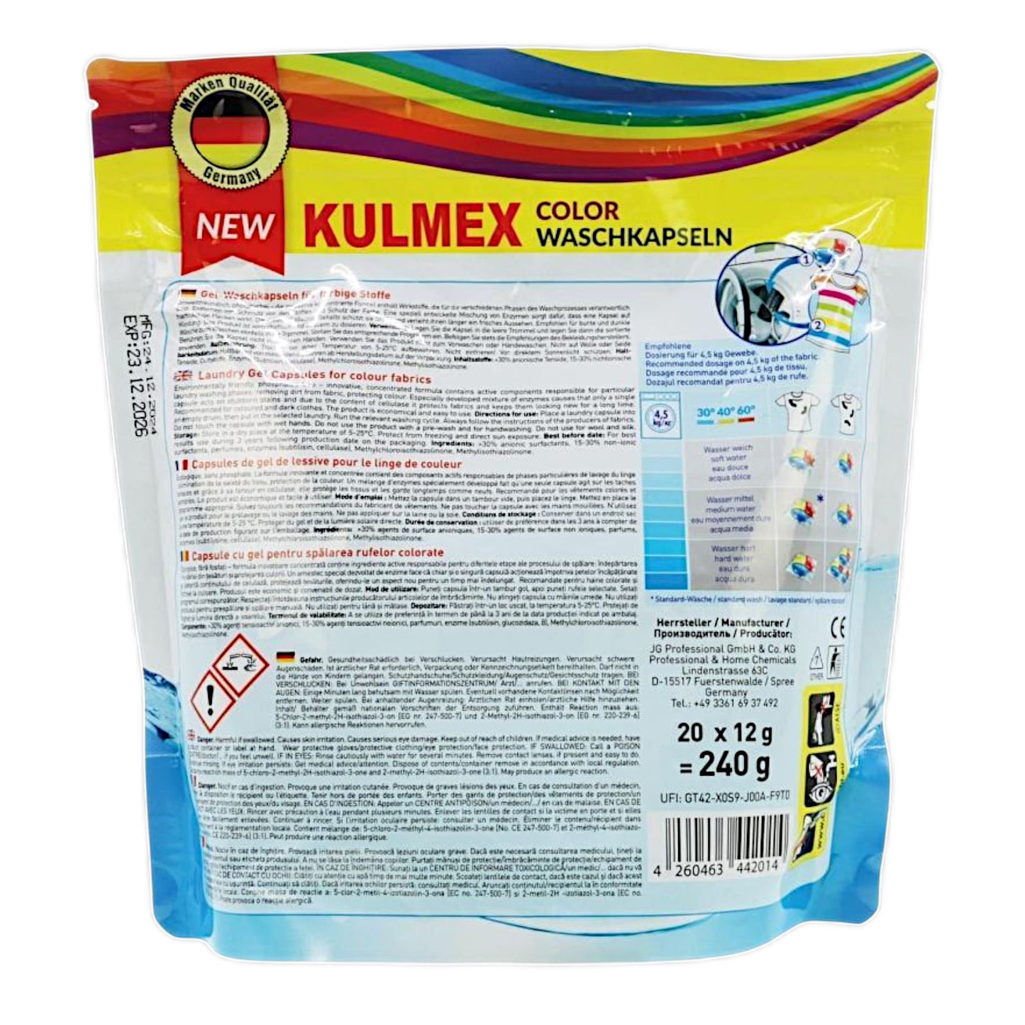 Kulmex Waschmittel Gel Tabs 20er – Für bunte & weiße Wäsche