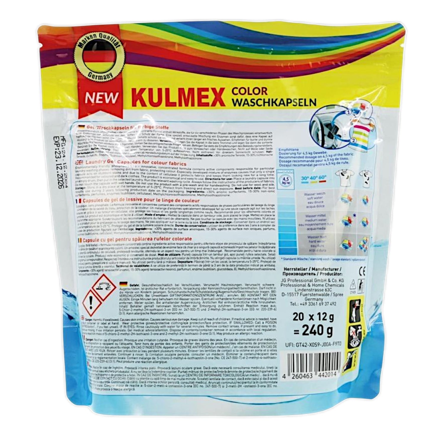 Kulmex Waschmittel Gel Tabs 20er – Für bunte & weiße Wäsche