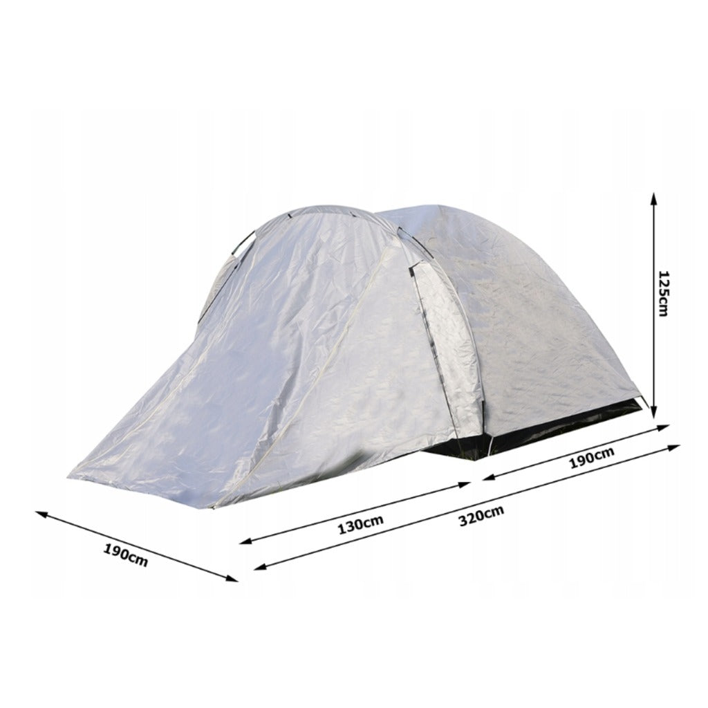 Kuppelzelt 3 Personen mit Vorzelt – wasserdichtes Campingzelt 320x190 cm für Outdoor & Camping – Bild 2