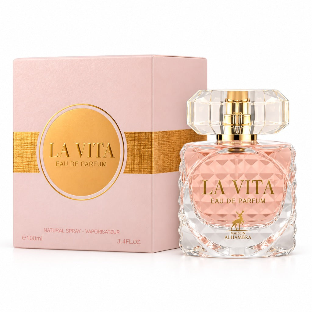 Maison Alhambra La Vita Eau de Parfum 100 ml – orientalisch-blumiger Damenduft mit Orangenblüte, Vanille und Sandelholz – Bild 2