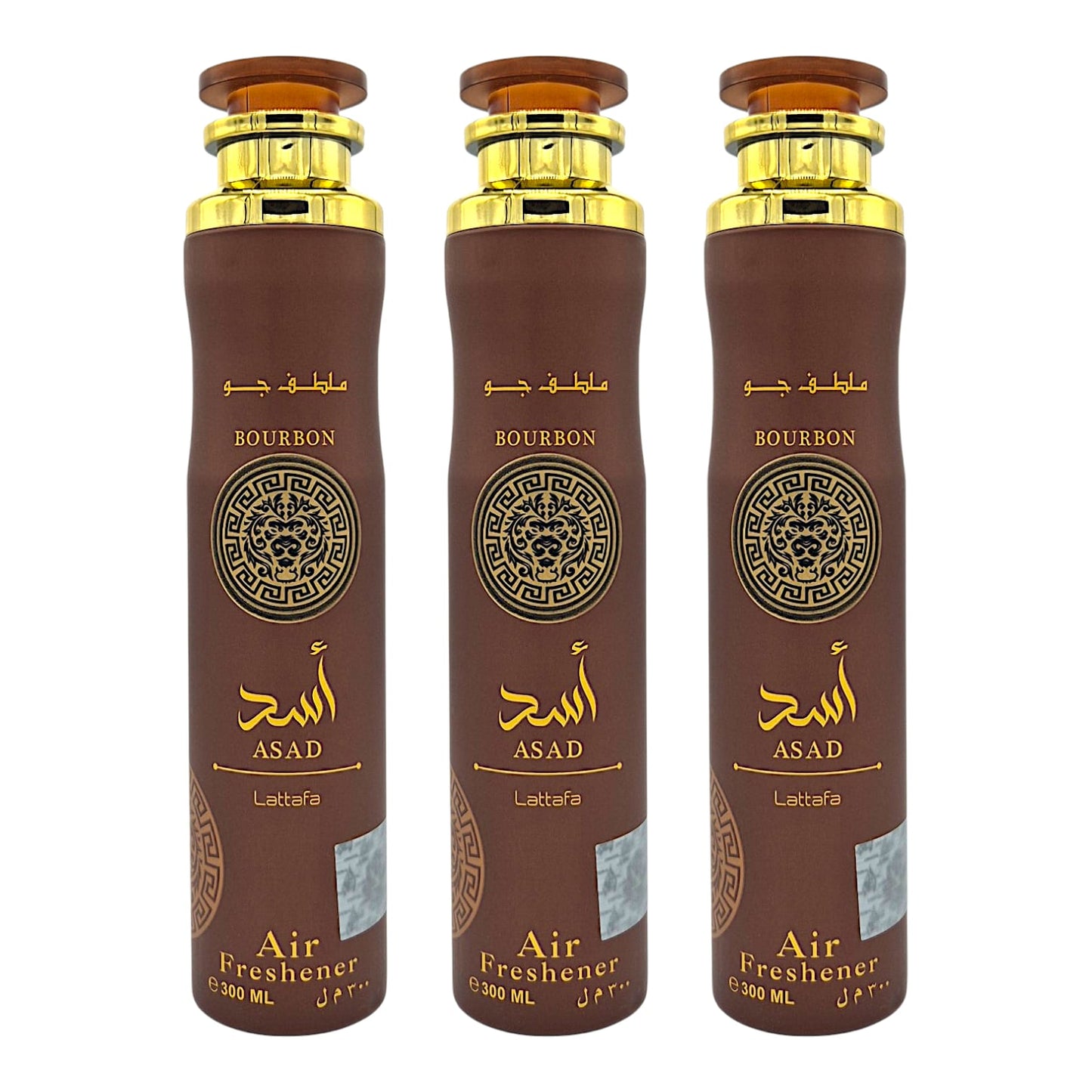 Lattafa Asad Bourbon Raumduft Set 3x300ml arabischer Lufterfrischer Air Freshener