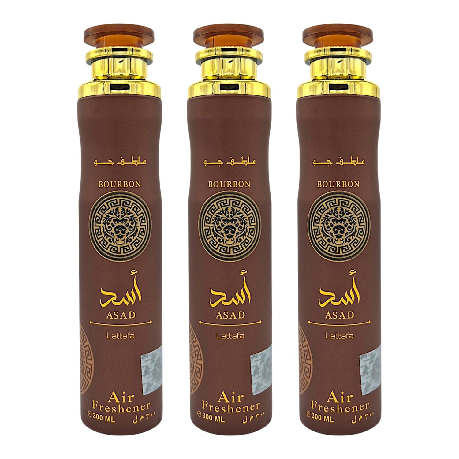 Lattafa Asad Bourbon Raumduft Set 3x300ml arabischer Lufterfrischer Air Freshener