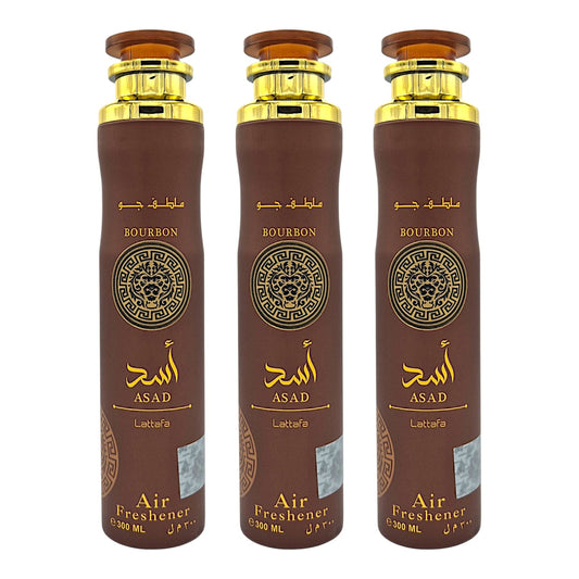 Lattafa Asad Bourbon Raumduft Set 3x300ml arabischer Lufterfrischer Air Freshener