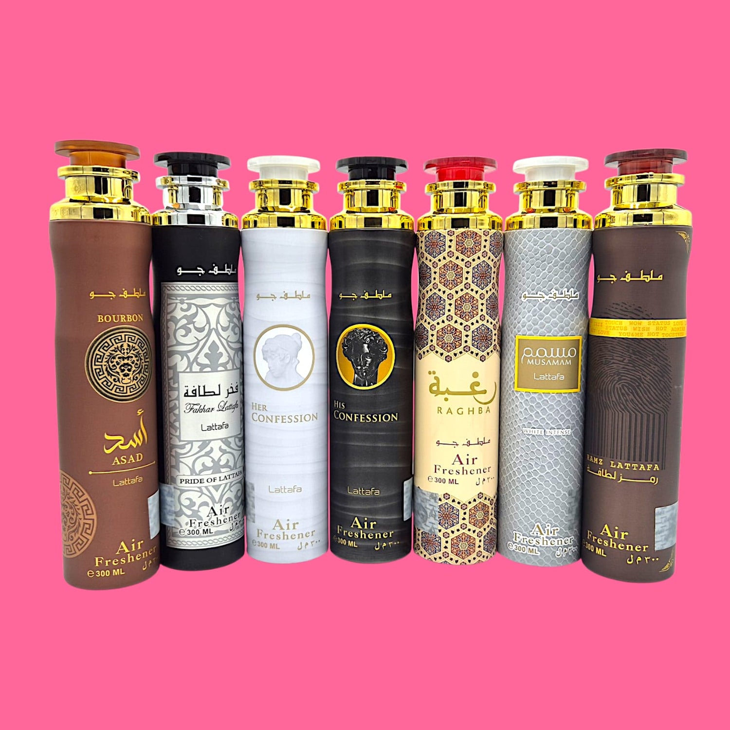 Lattafa Asad Bourbon Raumduft Set 3x300ml arabischer Lufterfrischer Air Freshener