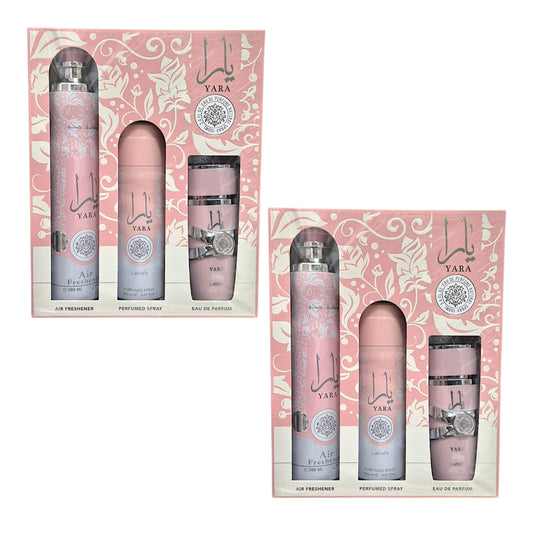 Lattafa Yara 3 teilig Geschenkset Eau de Parfum Raumduft Deodorant