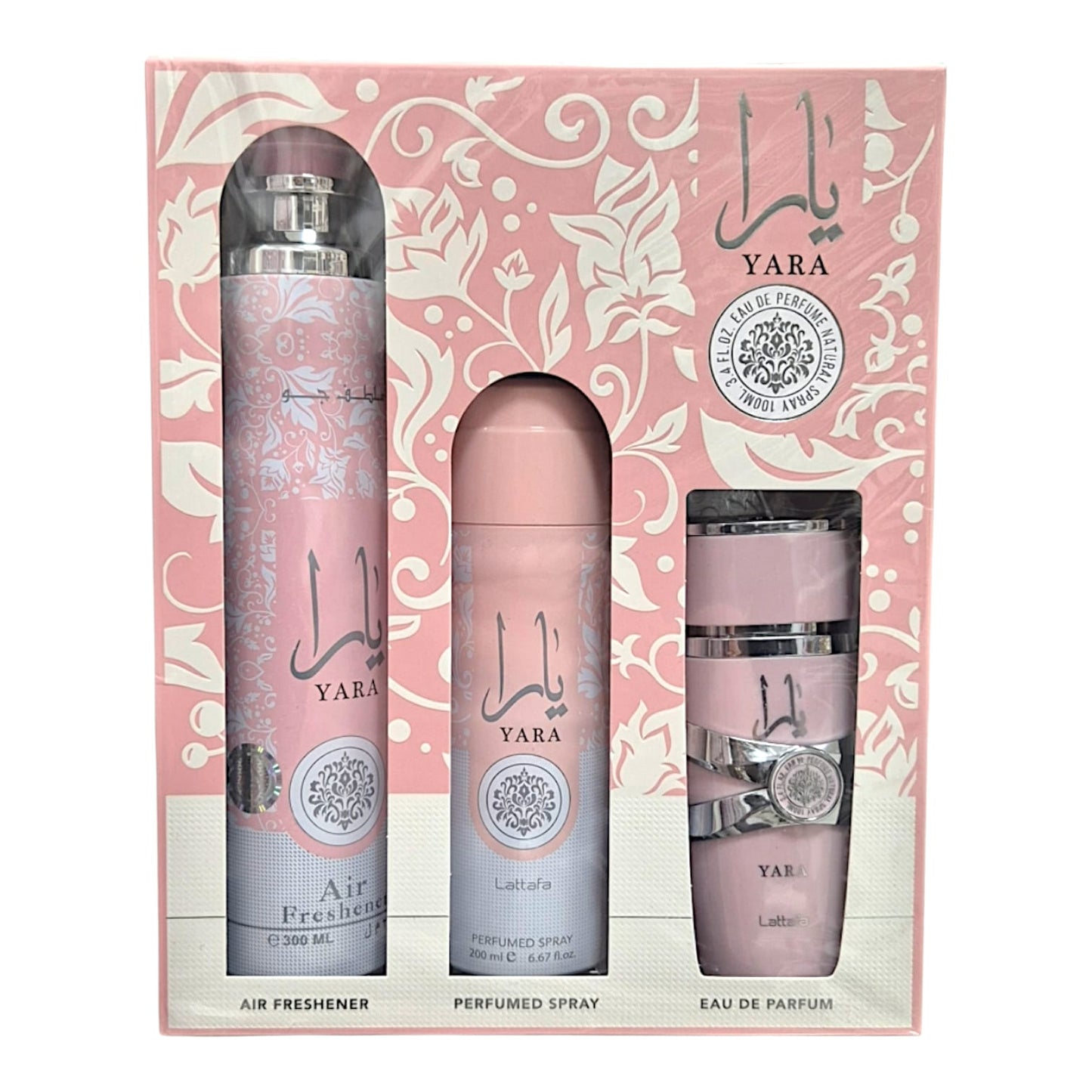 Lattafa Yara 3 teilig Geschenkset Eau de Parfum Raumduft Deodorant