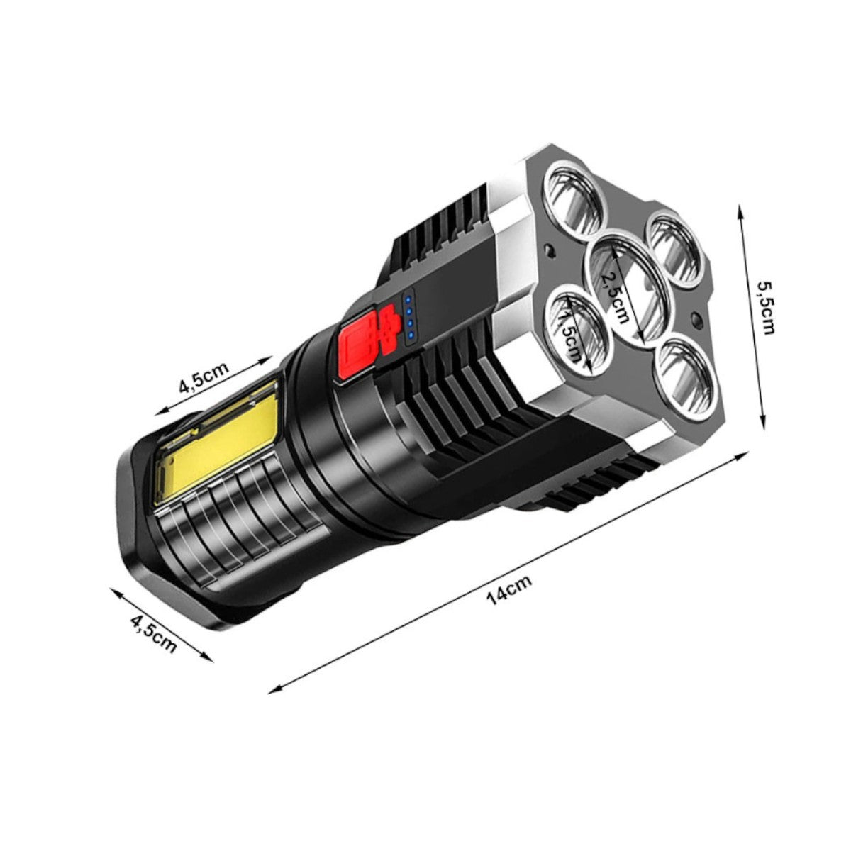 LED Taschenlampe USB Wiederaufladbar Suchscheinwerfer Biwak