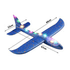 LED Wurfgleiter Styroporflieger 47 cm – leuchtendes Flugzeug Spielzeug für Kinder, rot, Indoor & Outdoor – Bild 2