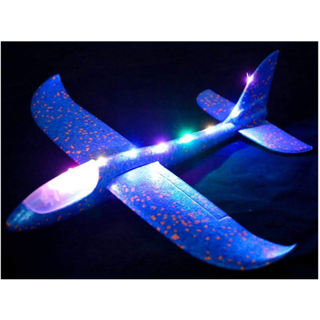LED Wurfgleiter Styroporflieger 47 cm – leuchtendes Flugzeug Spielzeug für Kinder, rot, Indoor & Outdoor – Bild 3