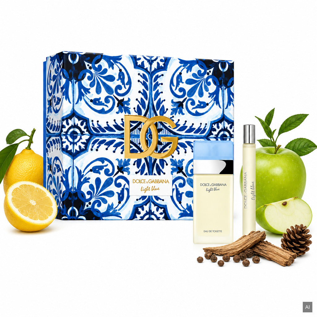 DOLCE & GABBANA Light Blue Geschenkset Eau de Toilette 25 ml + 10 ml – frischer Damenduft mit Zitrone, Apfel und Zedernholz –