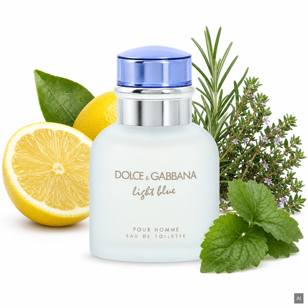 DOLCE & GABBANA Light Blue Pour Homme Eau de Toilette 40 ml – frischer Herrenduft mit Zitrone, Rosmarin und Patchouli – Duftn
