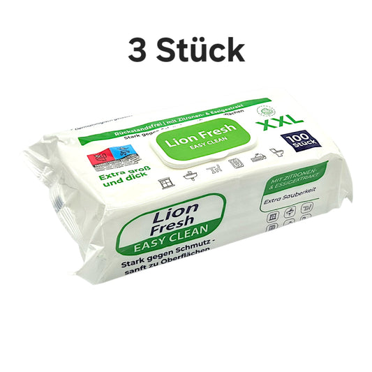 Lion Fresh Easy Clean Weisse Seife Reinigungstücher Allzwecktücher 3x 100 Tücher