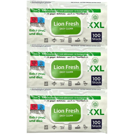 Lion Fresh Easy Clean Weisse Seife Reinigungstücher Allzwecktücher 3x 100 Tücher