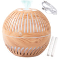 Ultraschall Luftbefeuchter Aroma Diffuser 300 ml mit RGB LED Nachtlicht in Dunkelbraun – USB Aromatherapie Diffusor