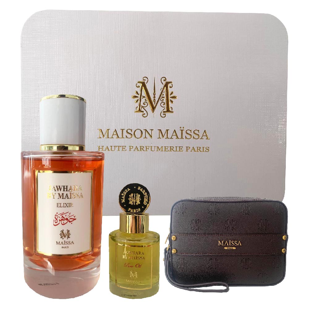 Maissa Jawhara Set EDP 100 ml + Reines Öl 15ml + Leder Tasche