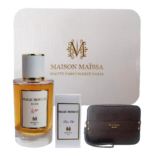 Maison Maissa Magic Moment Elixir Set EDP 100 ml + Reines Öl 15ml + Leder Tasche