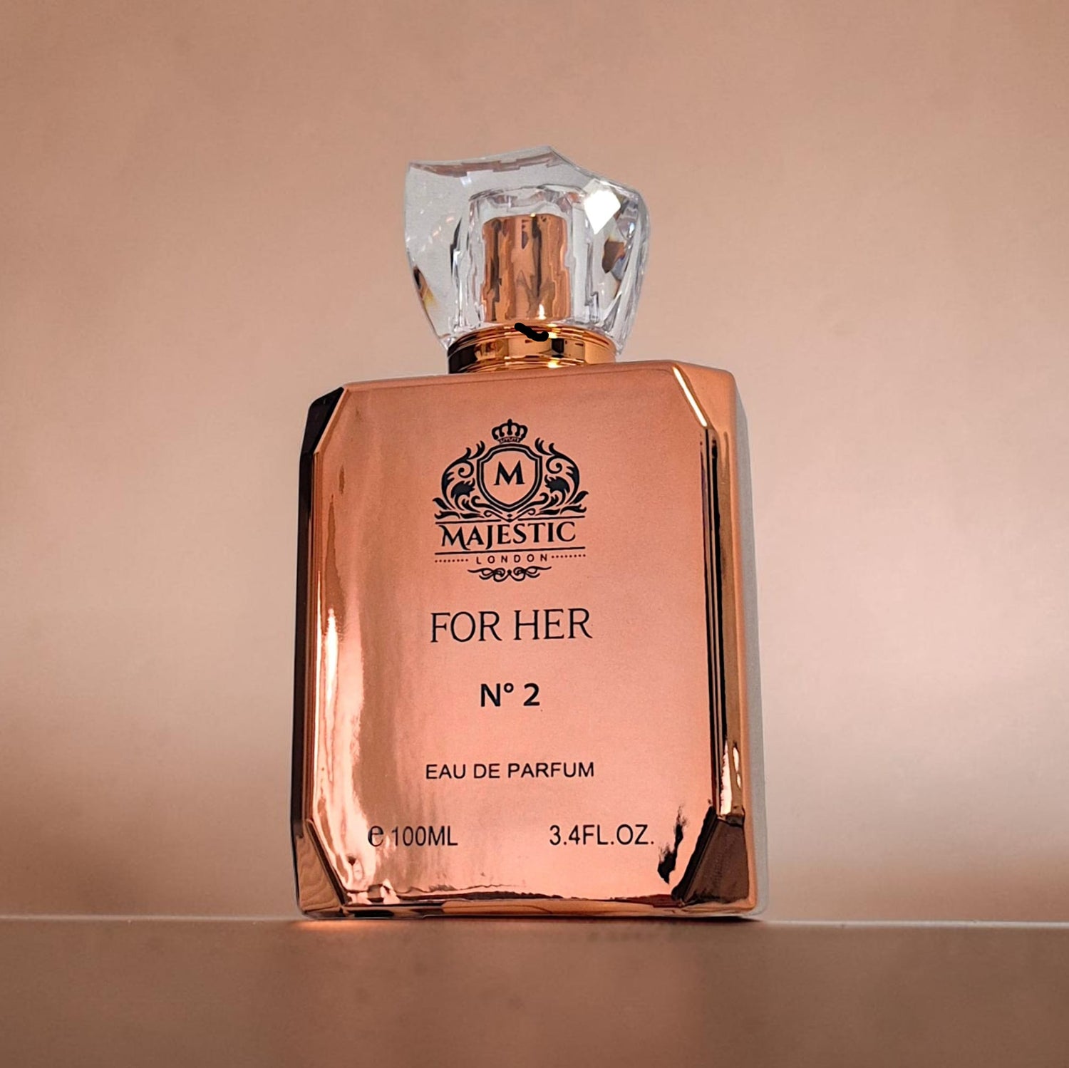 Majestic London for Her No 2 Eau de Parfum 100 ml Damenparfum mit Pfirsich, Blutorange, Rum, Cognac, Jasmin, Vanille, Tonkabohne und Sandelholz im eleganten Flakon