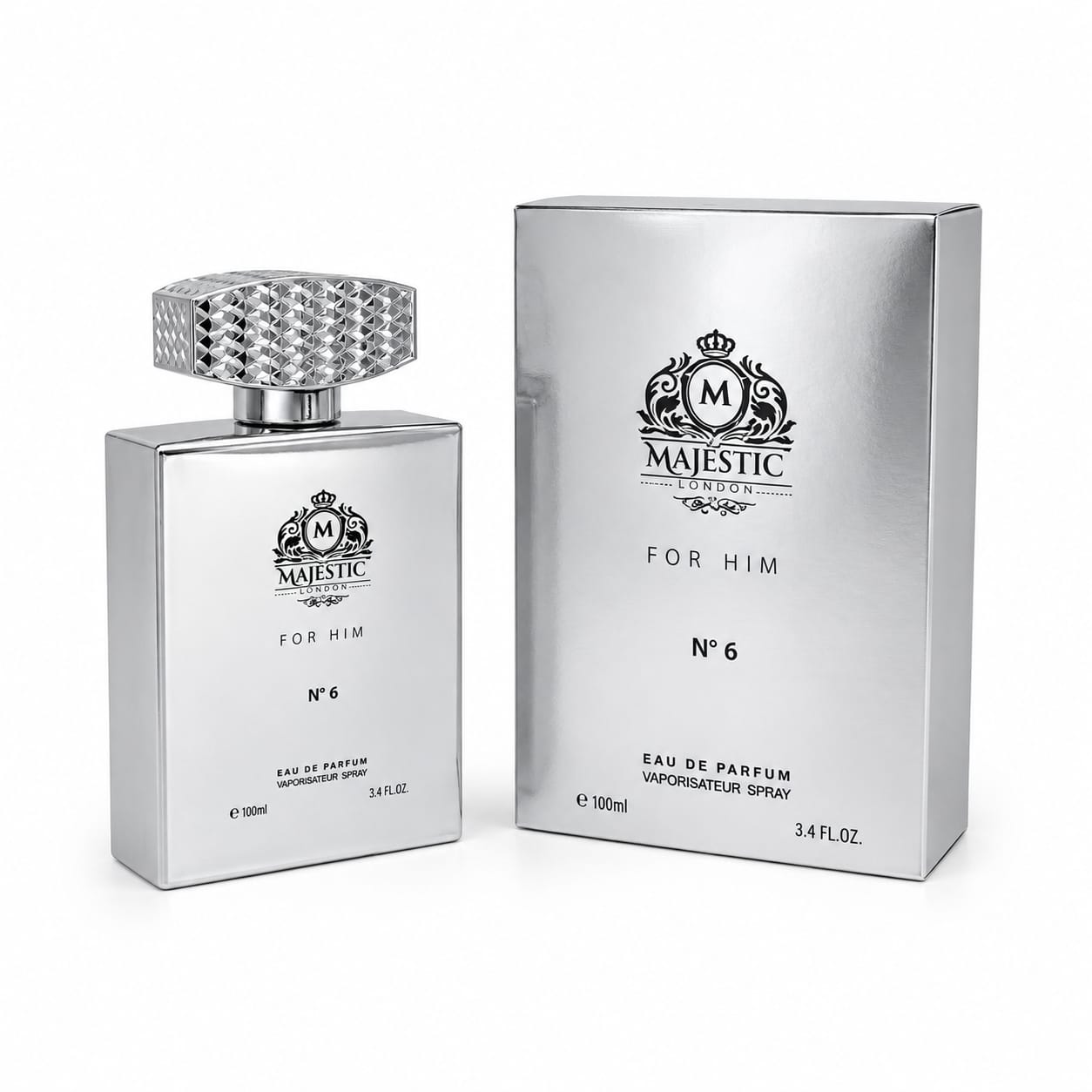 Majestic London for Him No 6 Eau de Parfum 100 ml Herrenduft mit Bergamotte, Pfeffer, Lavendel, Vetiver, Patchouli, Ambroxan und Zedernholz im eleganten Flakon