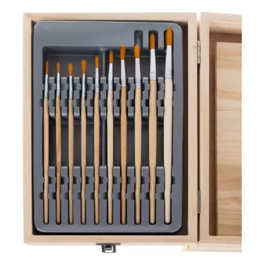 Maaleo Malset im Koffer 83-teilig mit Staffelei, Pinseln, Acrylfarben, Aquarellfarben und Buntst – Bild 7