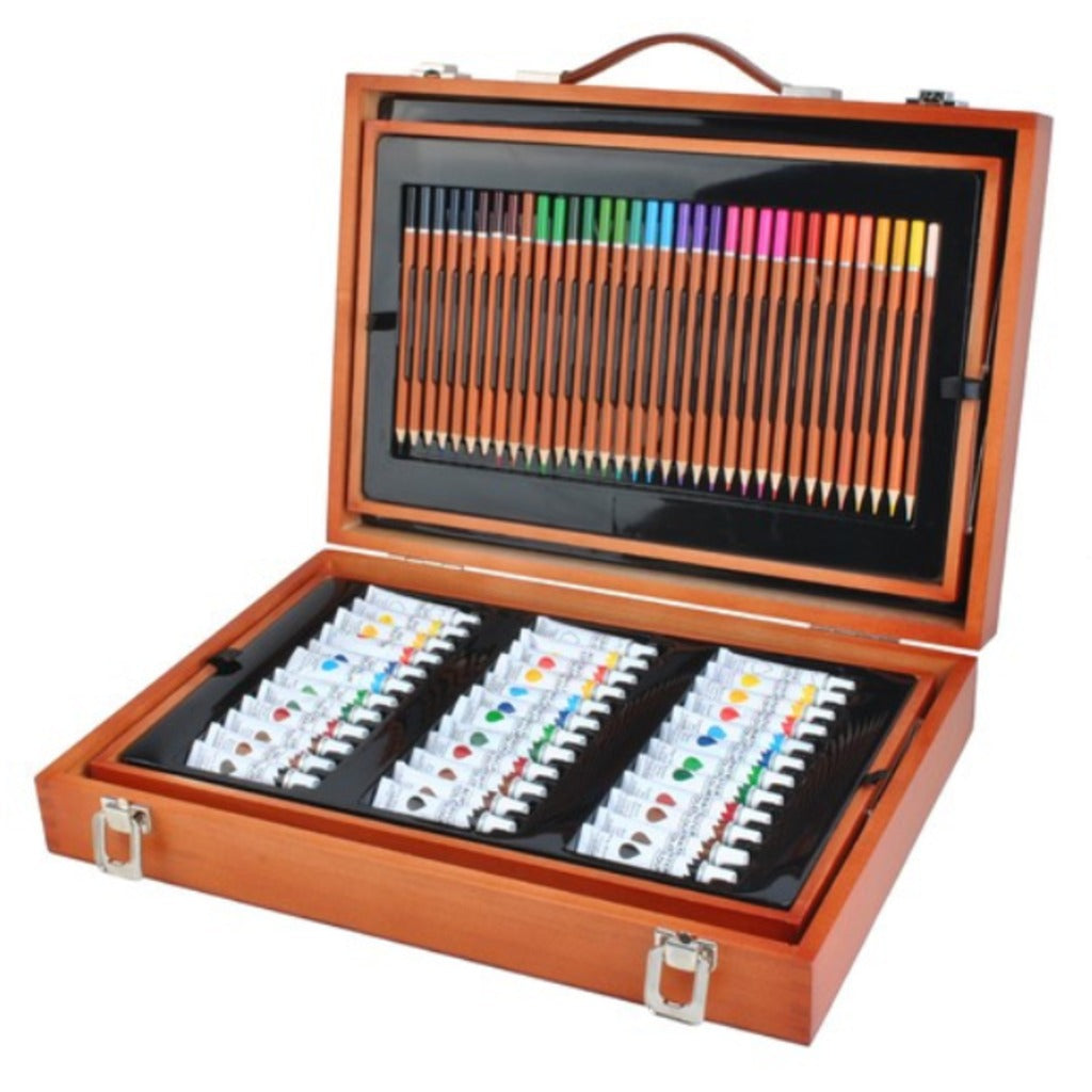 Maaleo Malset 177 Teile im Holzkoffer – XXL Kunstset mit Buntstiften, Markern, Ölpastellkreiden und Farben für Kinder und Erw – Bild 9