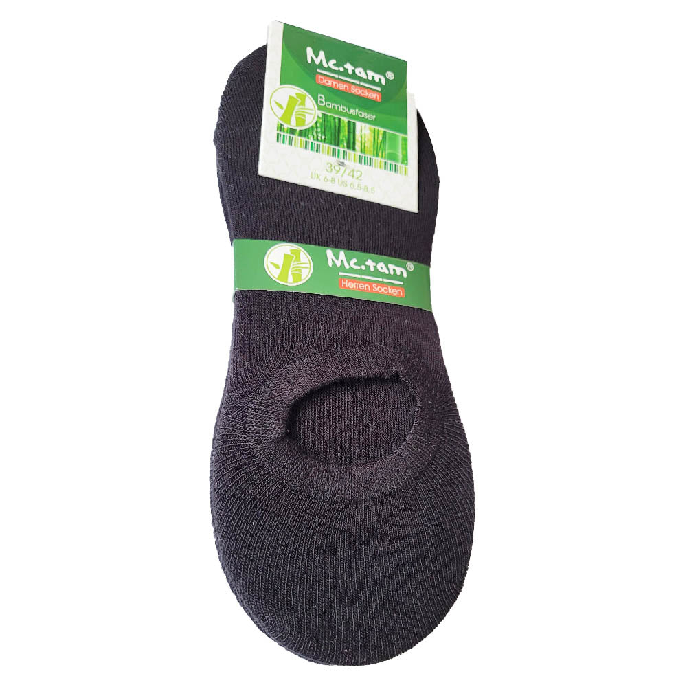 McTam Damen Socken Bambusfaser, Bambus socken 3 er Pack Schwarz