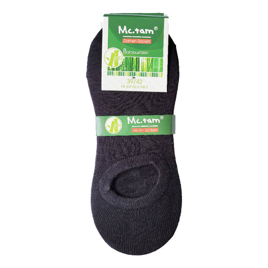 McTam Damen Socken Bambusfaser, Bambus socken 3 er Pack Schwarz