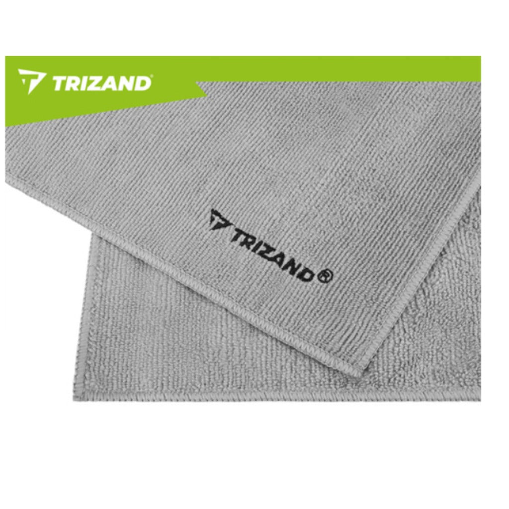 Trizand schnelltrocknendes Mikrofaser Handtuch 120x60 cm in Grau/Khaki – leichtes Sport- und Strandhandtuch mit Kordelzugbeut – Bild 7