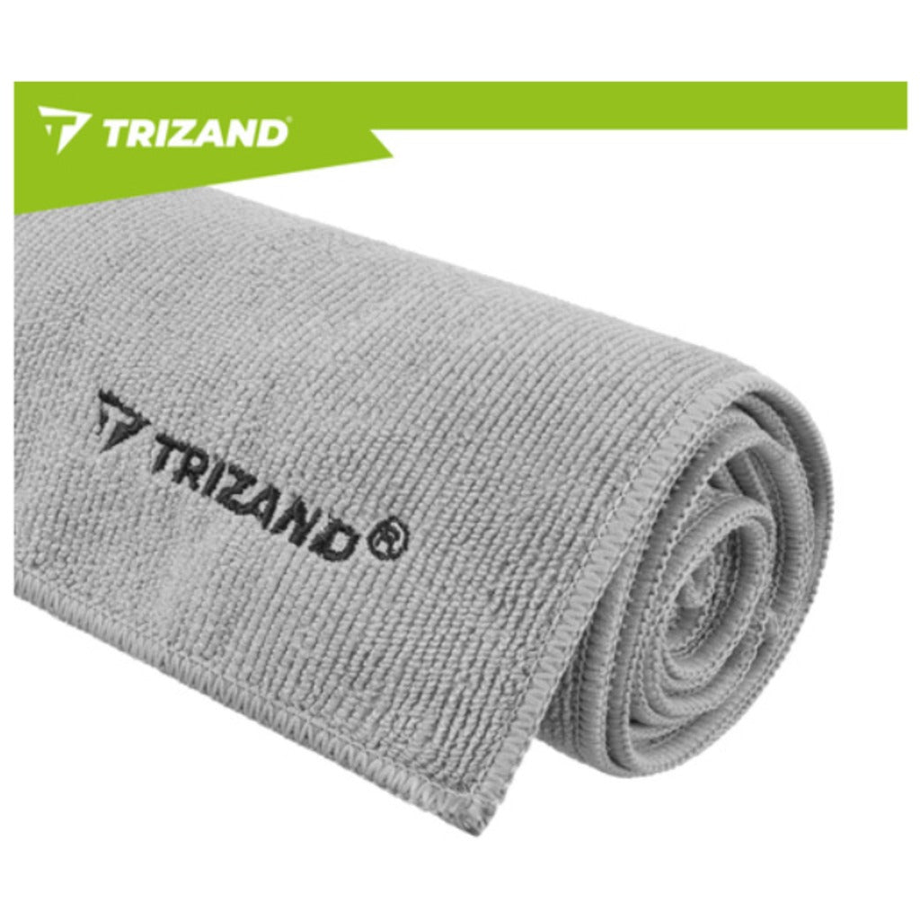 Trizand schnelltrocknendes Mikrofaser Handtuch 120x60 cm in Grau/Khaki – leichtes Sport- und Strandhandtuch mit Kordelzugbeut – Bild 8