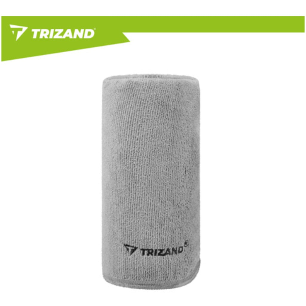Trizand schnelltrocknendes Mikrofaser Handtuch 120x60 cm in Grau/Khaki – leichtes Sport- und Strandhandtuch mit Kordelzugbeut – Bild 9