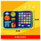 Kruzzel Manipulatives Sensorikbuch blau – Montessori Filzbuch mit Dinosaurier-Motiv für Kinder ab 3 Jahren – Bild 2