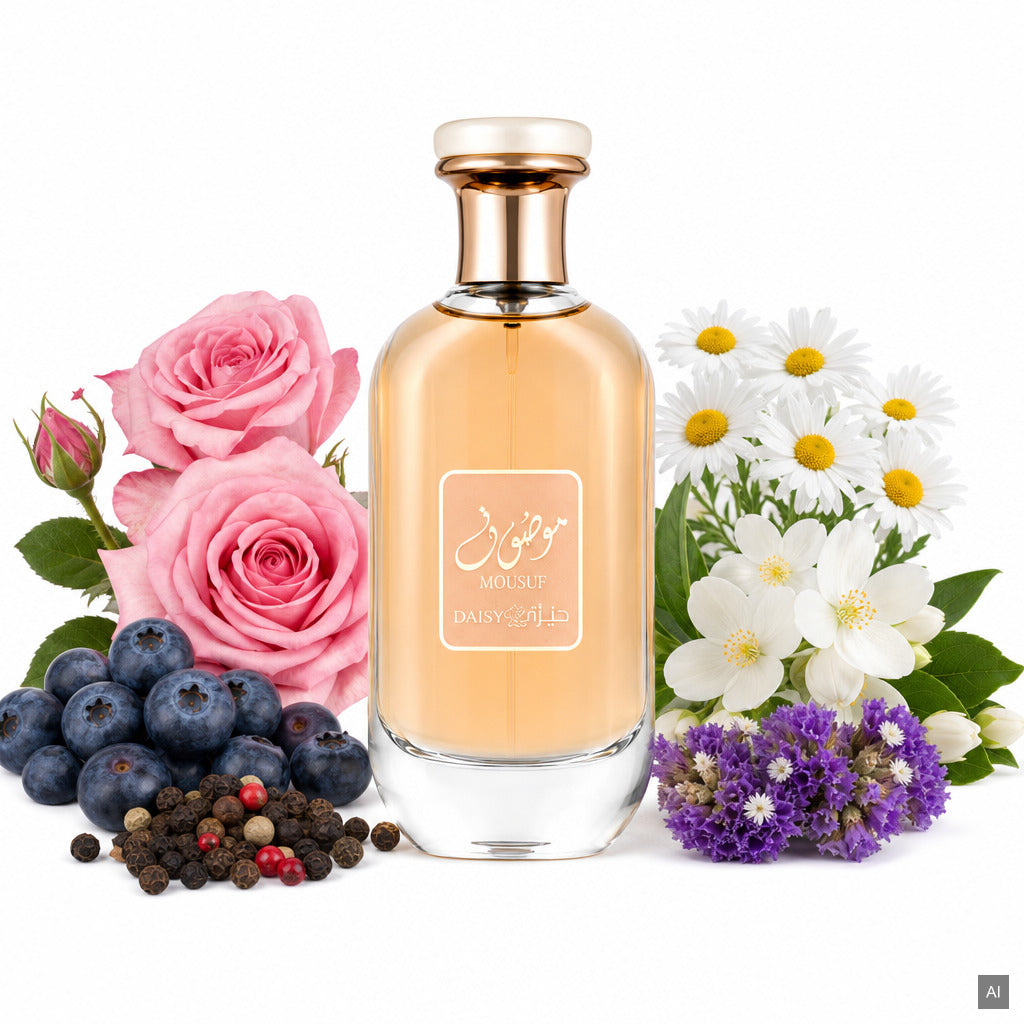 Ard Al Zaafaran Mousuf Daisy Eau de Parfum 100 ml – blumig-fruchtiger Damenduft mit Heidelbeere, Jasmin und Vanille – Duftnot